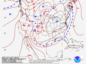 Surface map for September 14th (Cold Front)