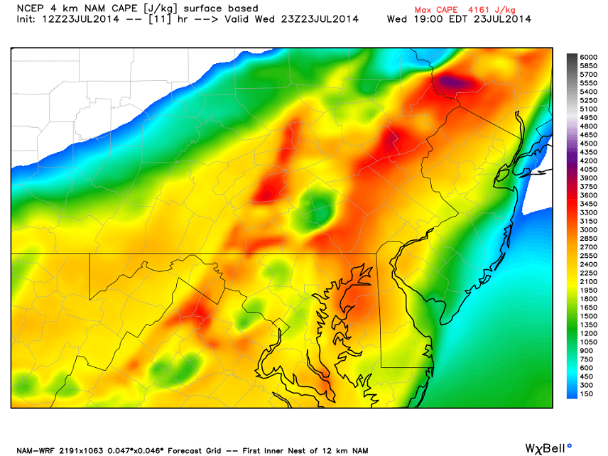 Weather NJ instability CAPE