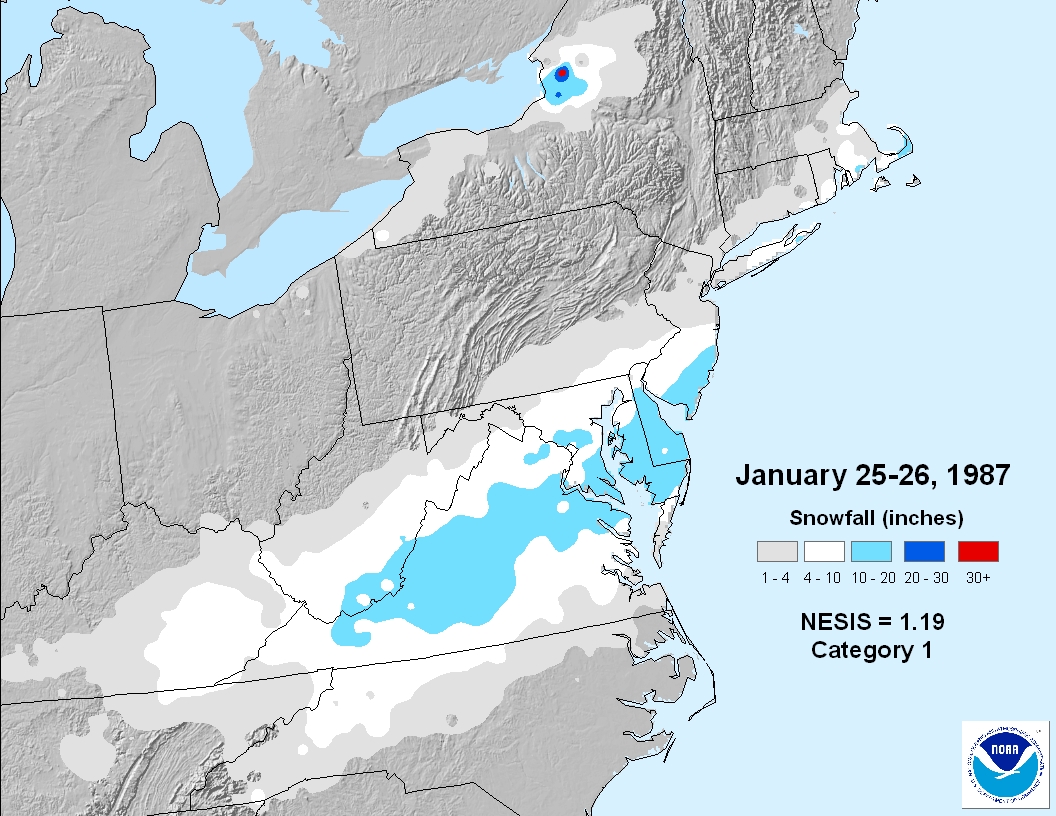 January 25, 1987 new jersey snow storm