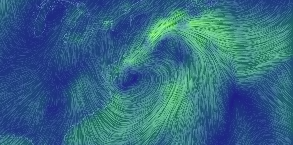 october coastal storm earth wind map