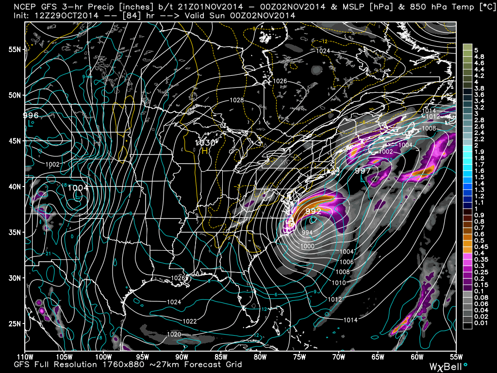 gfs showing weekend storm and possible snow for new jersey