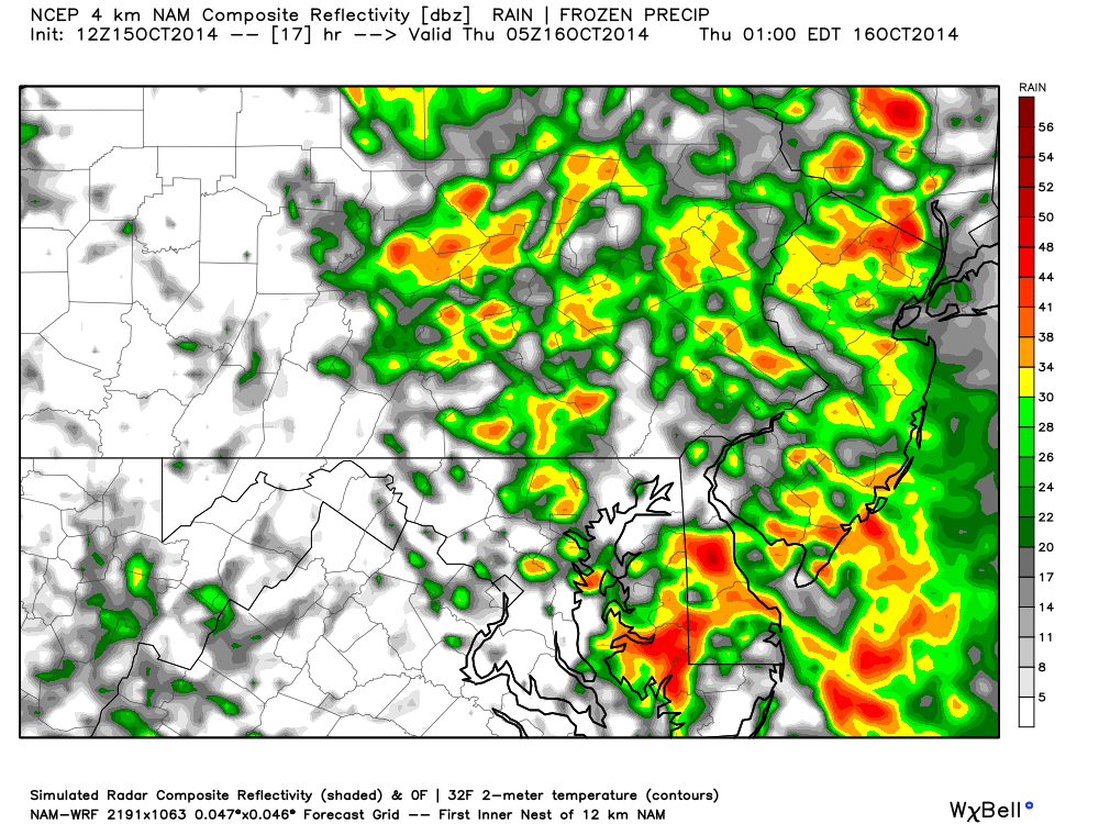 high res NAM showing wind and rain