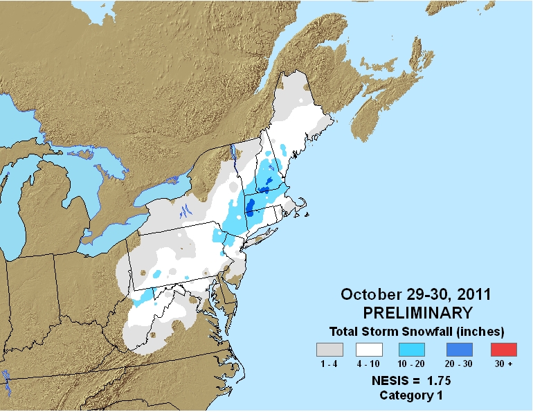 October 29-30, 2011 new jersey snow storm