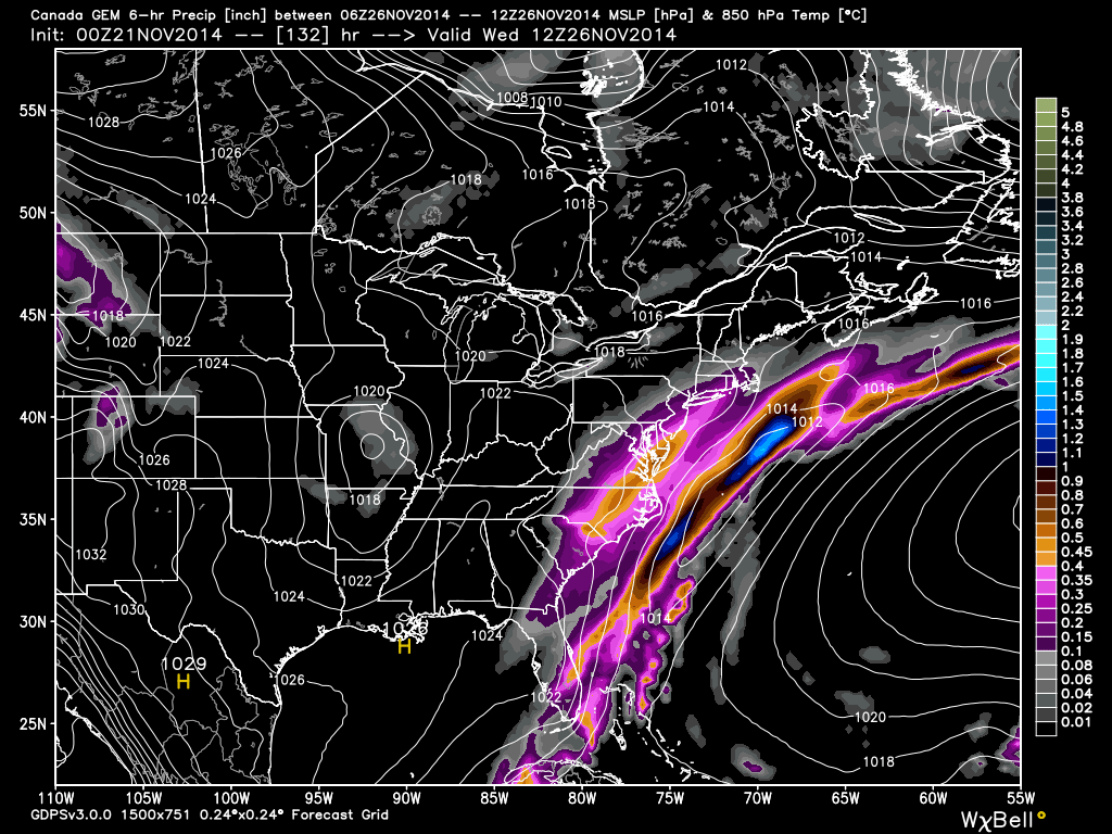 inverted gfs showing snow for new jersey on thanksgiving