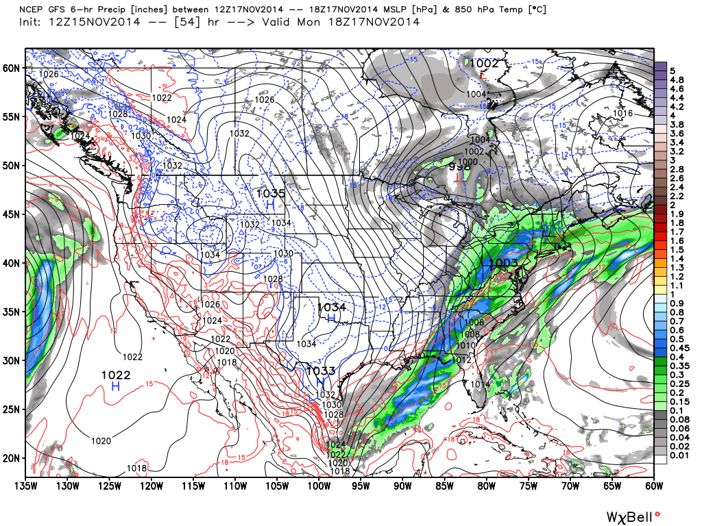 gfs showing rain for new jersey