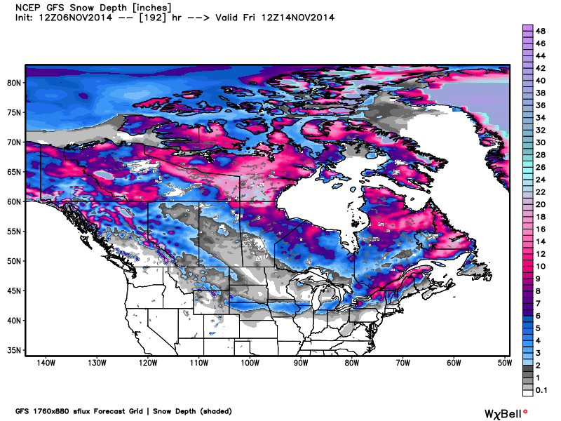 canadian snow cover winter outlook 2014-2015 