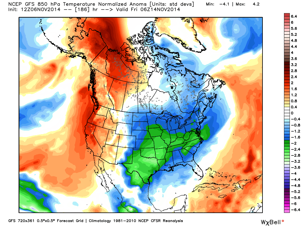 temperature anonalies for mid november winter outlook 2014-2015 new jersey