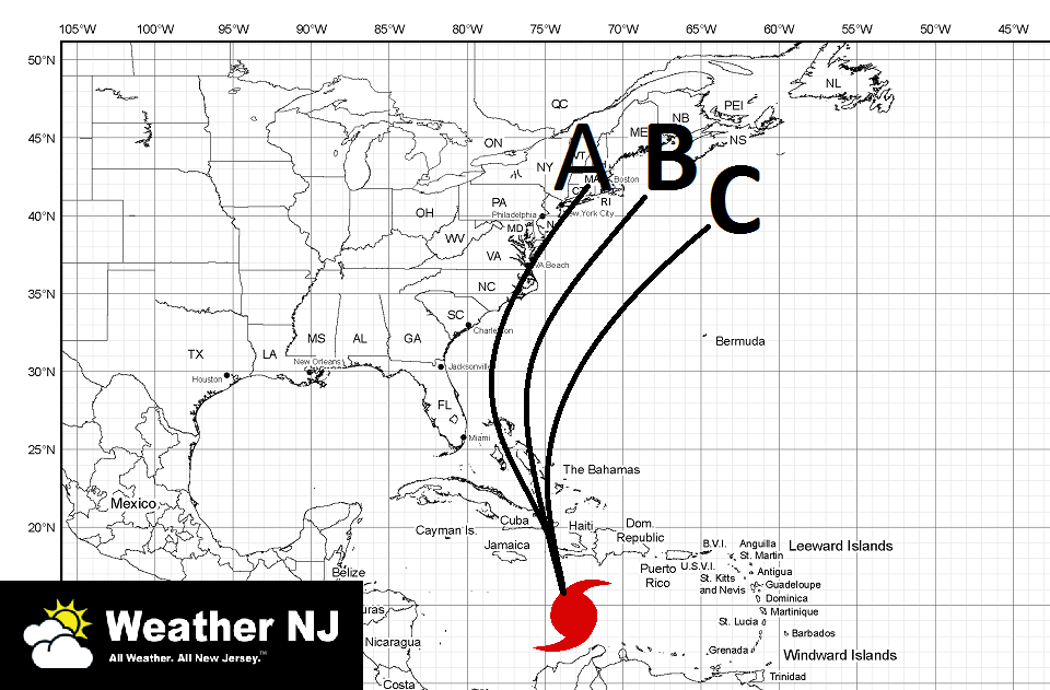 Major Hurricane Matthew track map