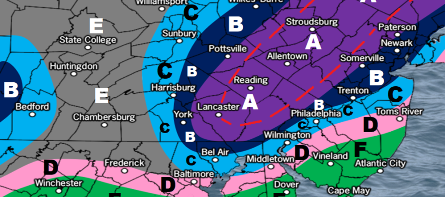 March 5: Wednesday Snow Map