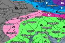 Snow Map for Monday-Tuesday