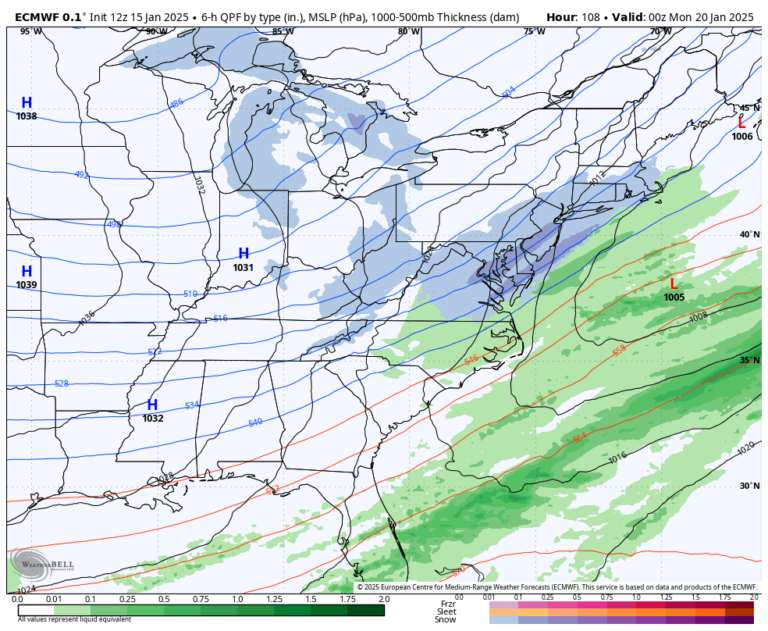 Snow Map for Tomorrow and Still Watching Sun-Mon | WeatherNJ.com