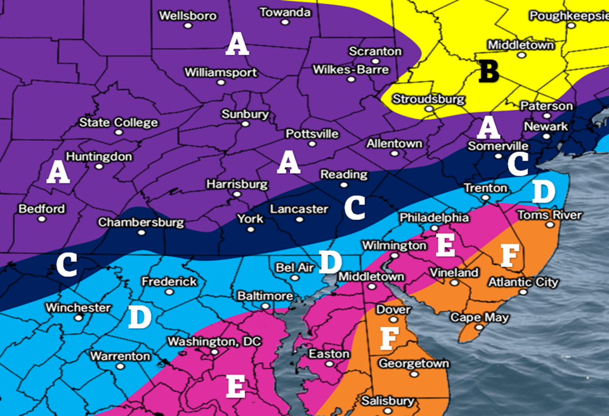 Arctic Weekend Snowstorm NJ Accumulation Map
